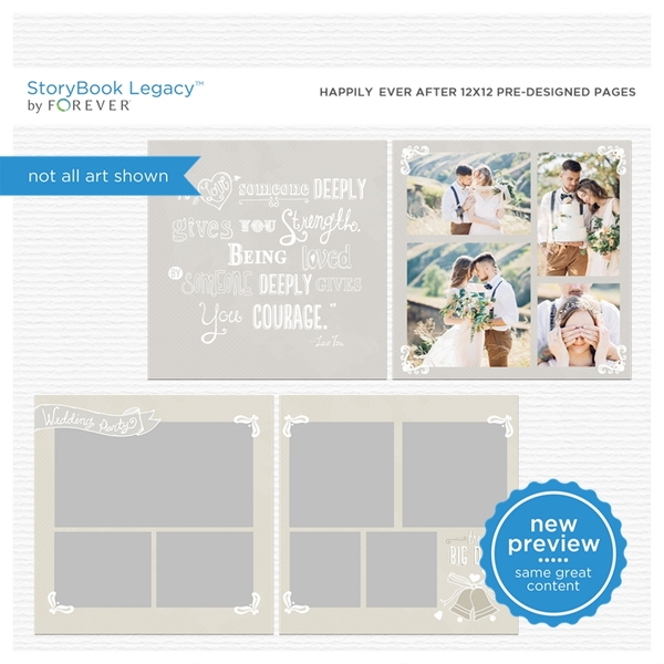 Happily Ever After 12x12 Digital Predesigned Pages Digital Art - Digital Scrapbooking Kits