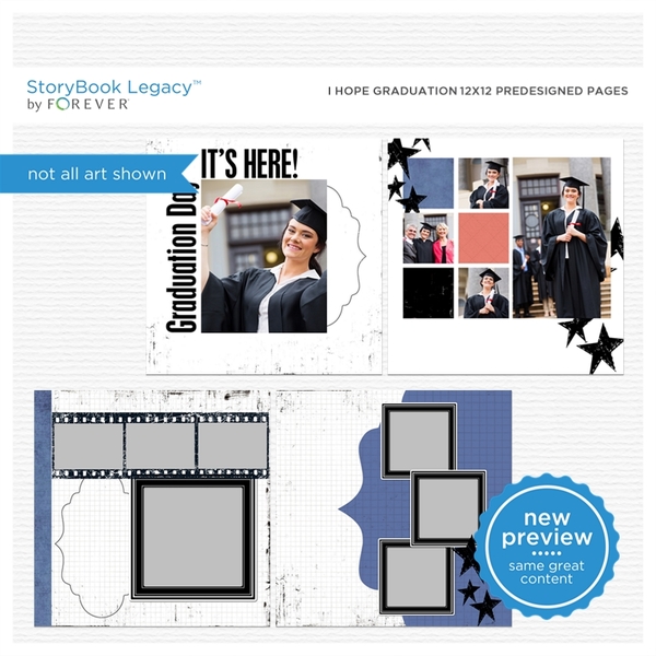 I Hope Graduation 12x12 Predesigned Pages Digital Art - Digital Scrapbooking Kits