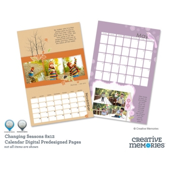Changing Seasons 8x12 Calendar Digital Predesigned Pages
