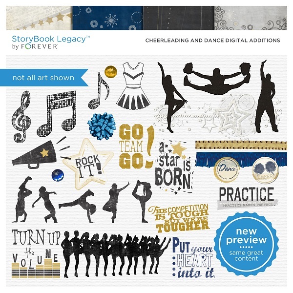 Cheerleading And Dance Digital Additions Digital Art - Digital Scrapbooking Kits