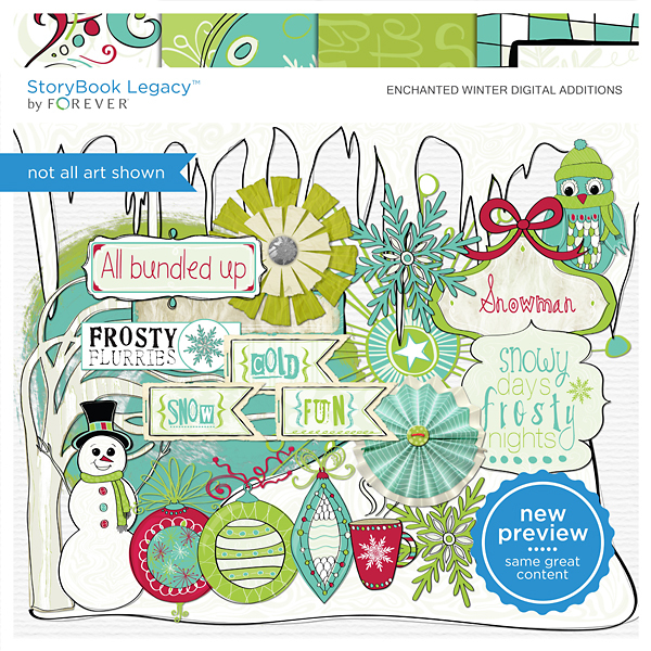 Enchanted Winter Digital Additions Digital Art - Digital Scrapbooking Kits