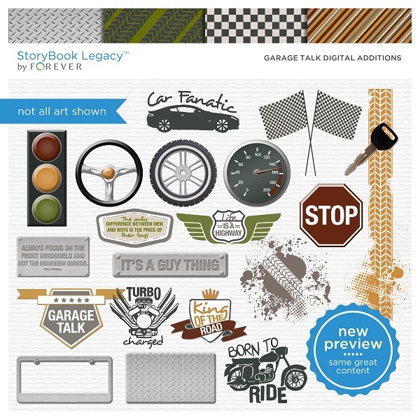 Garage Talk Digital Additions Digital Art - Digital Scrapbooking Kits
