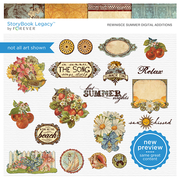 Reminisce Summer Digital Additions Digital Art - Digital Scrapbooking Kits