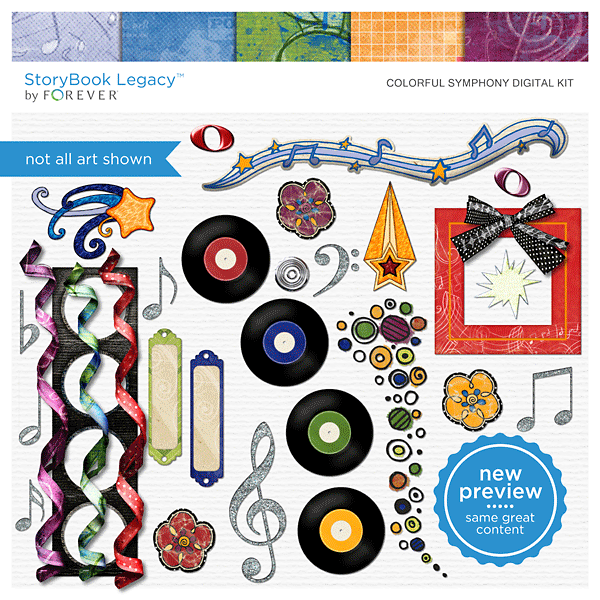 Colorful Symphony Digital Kit Digital Art - Digital Scrapbooking Kits