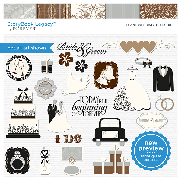 Divine Wedding Digital Kit Digital Art - Digital Scrapbooking Kits