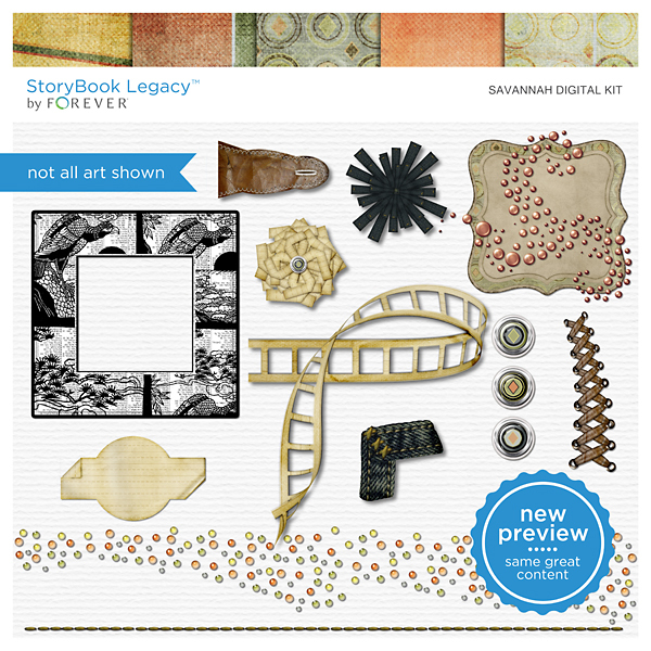 Savannah Digital Kit Digital Art - Digital Scrapbooking Kits
