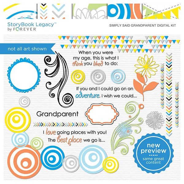 Simply Said Grandparent Digital Kit Digital Art - Digital Scrapbooking Kits