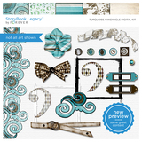 Turquoise Fandangle Digital Kit