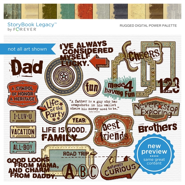 Rugged Digital Power Palette Digital Art - Digital Scrapbooking Kits