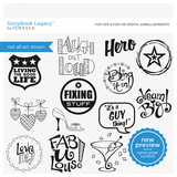 For Her & For Him Digital Embellishments