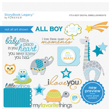 It's A Boy Digital Embellishments