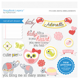 It's A Girl Digital Embellishments