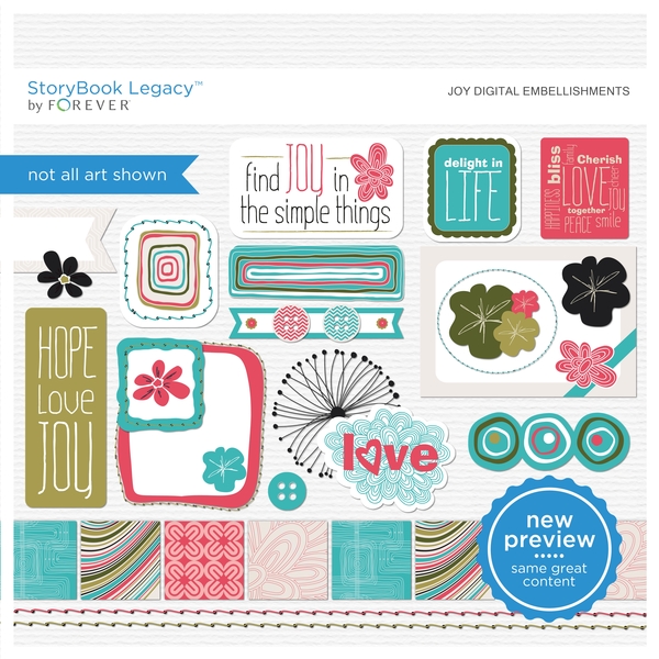 Joy Digital Embellishments Digital Art - Digital Scrapbooking Kits