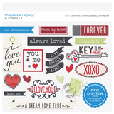 P.S. I Love You Digital Embellishments