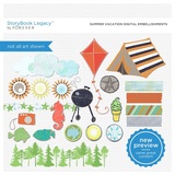 Summer Vacation Digital Embellishments