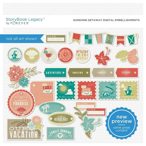 Sunshine Getaway Digital Embellishments