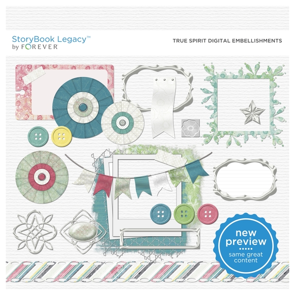 True Spirit Digital Embellishments Digital Art - Digital Scrapbooking Kits