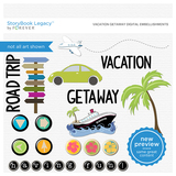 Vacation Getaway Digital Embellishments