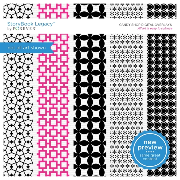Candy Shop Digital Overlays Digital Art - Digital Scrapbooking Kits