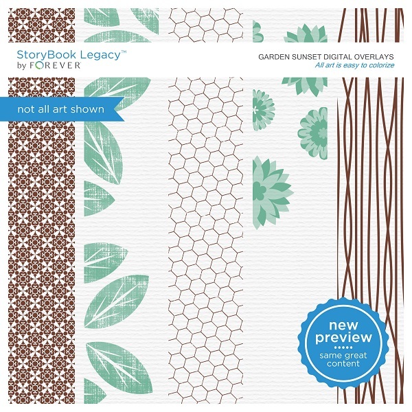 Garden Sunset Digital Overlays Digital Art - Digital Scrapbooking Kits