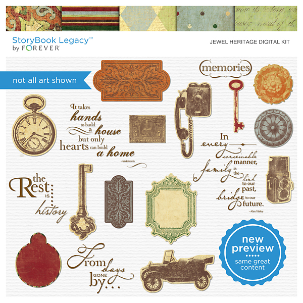 Jewel Heritage Digital Kit Digital Art - Digital Scrapbooking Kits