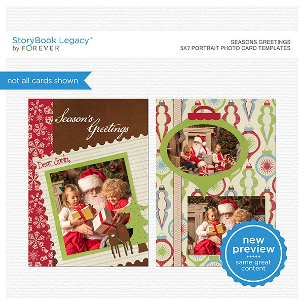 Seasons Greetings 5x7 Portrait Folded Card Templates (Canceled)
