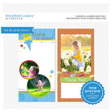Cheerful Summer Birthday 4x8 Portrait Photo Card Templates
