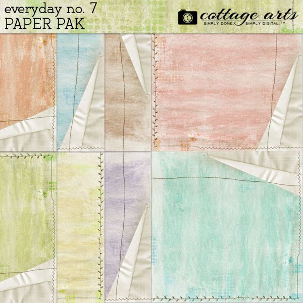 Everyday 7 Paper Pak Digital Art - Digital Scrapbooking Kits