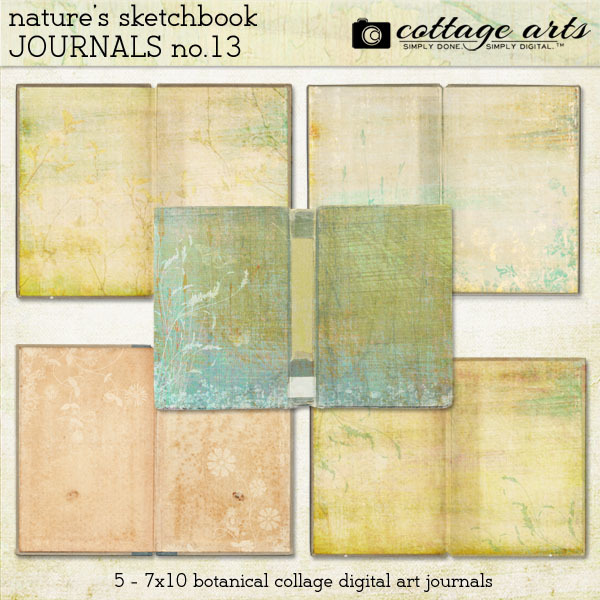 Nature's Sketchbook - Journals 13 Digital Art - Digital Scrapbooking Kits