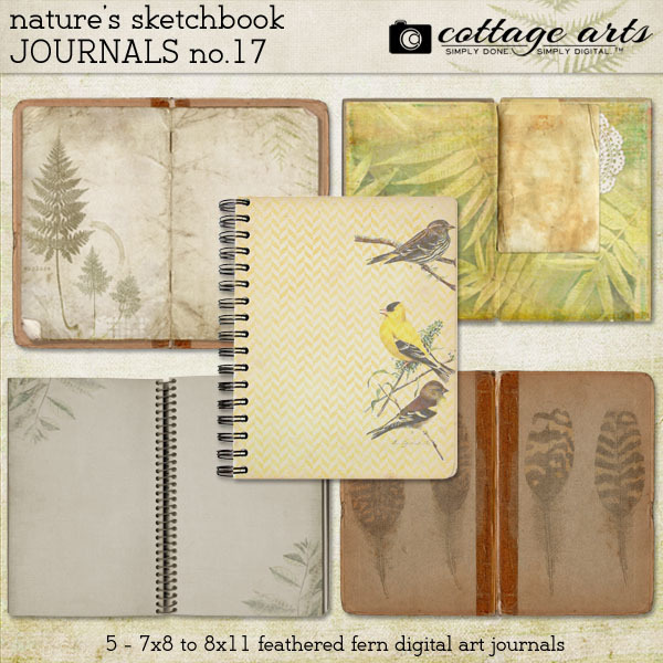 Nature's Sketchbook - Journals 17 Digital Art - Digital Scrapbooking Kits