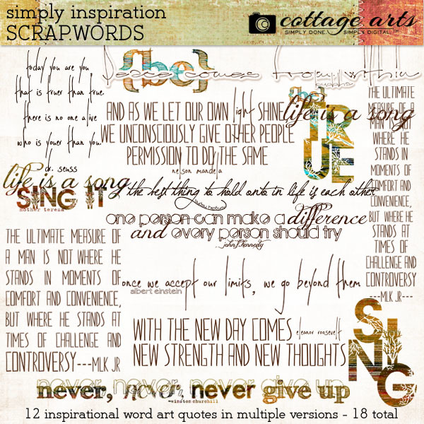 Simply Inspiration Scrap.words Digital Art - Digital Scrapbooking Kits