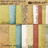 Nature's Sketchbook 7 Paper Pak - Vintage Rose