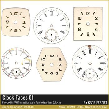 Clock Faces 01 Digital Art - Digital Scrapbooking Kits