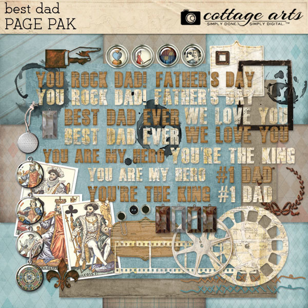 Best Dad Page Pak Digital Art - Digital Scrapbooking Kits