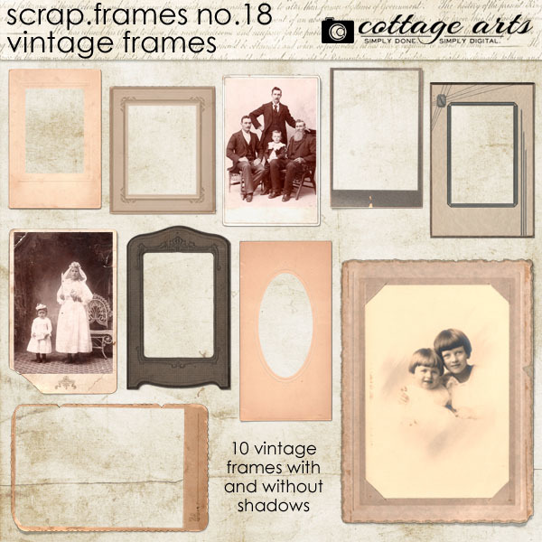 Scrap.frames 18 - Vintage Frames Digital Art - Digital Scrapbooking Kits