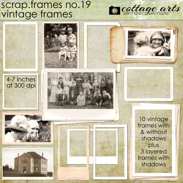 Scrap.Frames 19 – Vintage Frames Digital Art - Digital Scrapbooking Kits