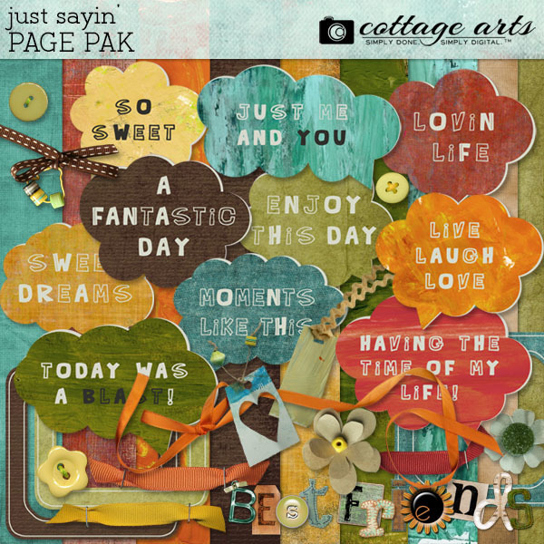 Just Sayin' Page Pak Digital Art - Digital Scrapbooking Kits