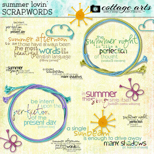 Summer Lovin' Scrap.words Digital Art - Digital Scrapbooking Kits