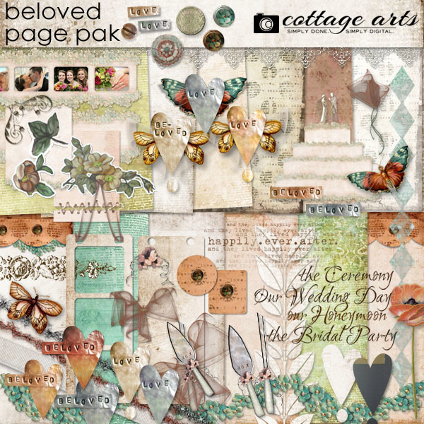 Beloved Page Pak Digital Art - Digital Scrapbooking Kits