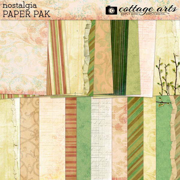 Nostalgia Paper Pak Digital Art - Digital Scrapbooking Kits