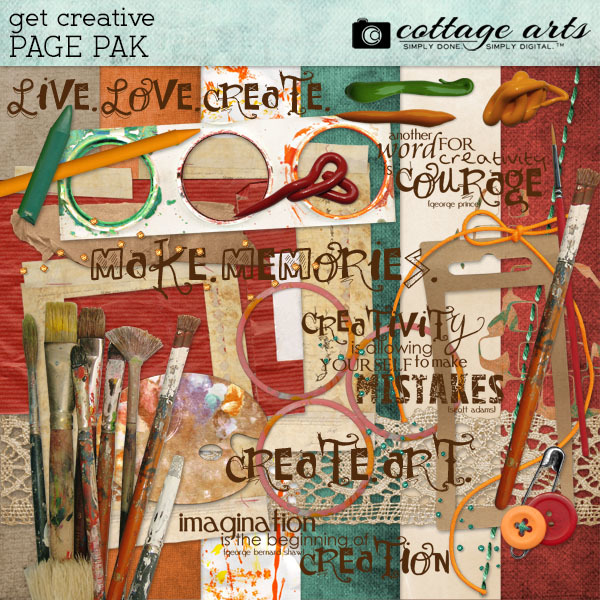 Get Creative Page Pak Digital Art - Digital Scrapbooking Kits