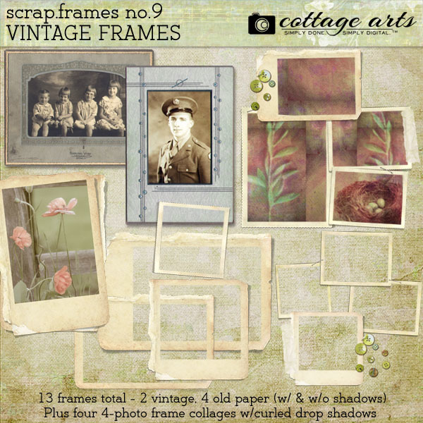 Scrap.Frames 9 – Vintage Frames Digital Art - Digital Scrapbooking Kits