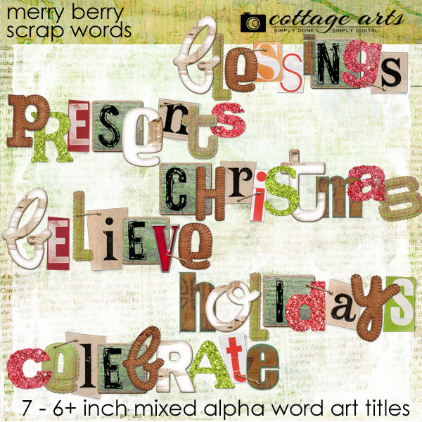 Merry Berry Scrap.words Digital Art - Digital Scrapbooking Kits
