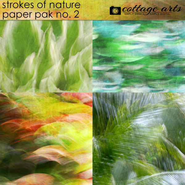 Strokes Of Nature 2 Paper Pak Digital Art - Digital Scrapbooking Kits