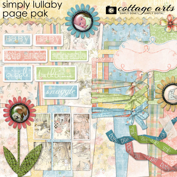 Simply Lullaby Page Pak Digital Art - Digital Scrapbooking Kits