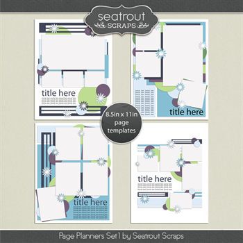 8.5 X 11in Page Planner Templates Set 1 | Digital Art