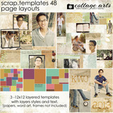 12 X 12 Scrap Templates 48 - Page Layouts