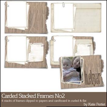 Carded Stacked Frames No. 02 Digital Art - Digital Scrapbooking Kits