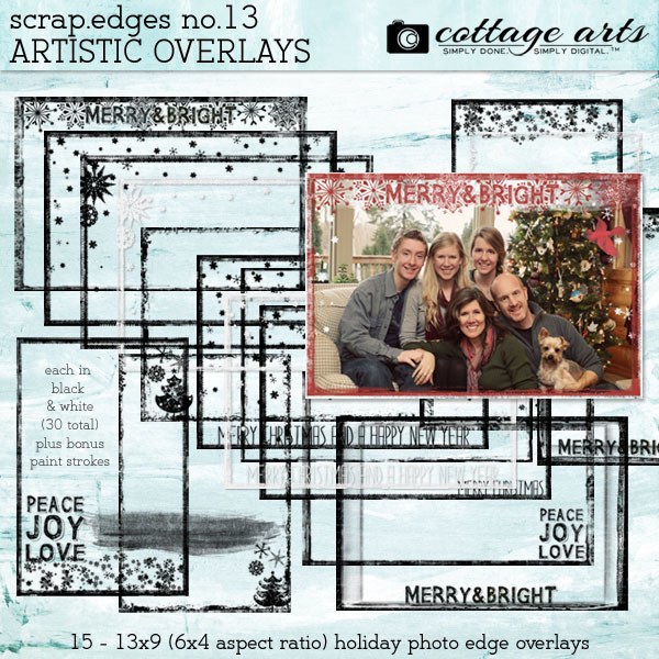 Scrap.Edges 13 Artistic Overlays Digital Art - Digital Scrapbooking Kits
