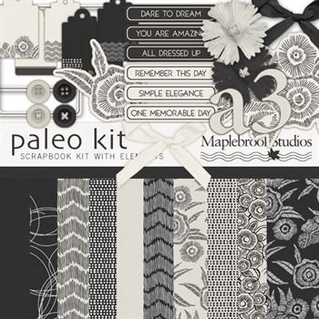 Paleo Kit Digital Art - Digital Scrapbooking Kits